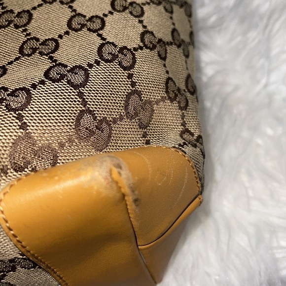 GUCCI GG Canvas Sherry Line Tote Bag Beige Red GUC - Picture 8 of 15